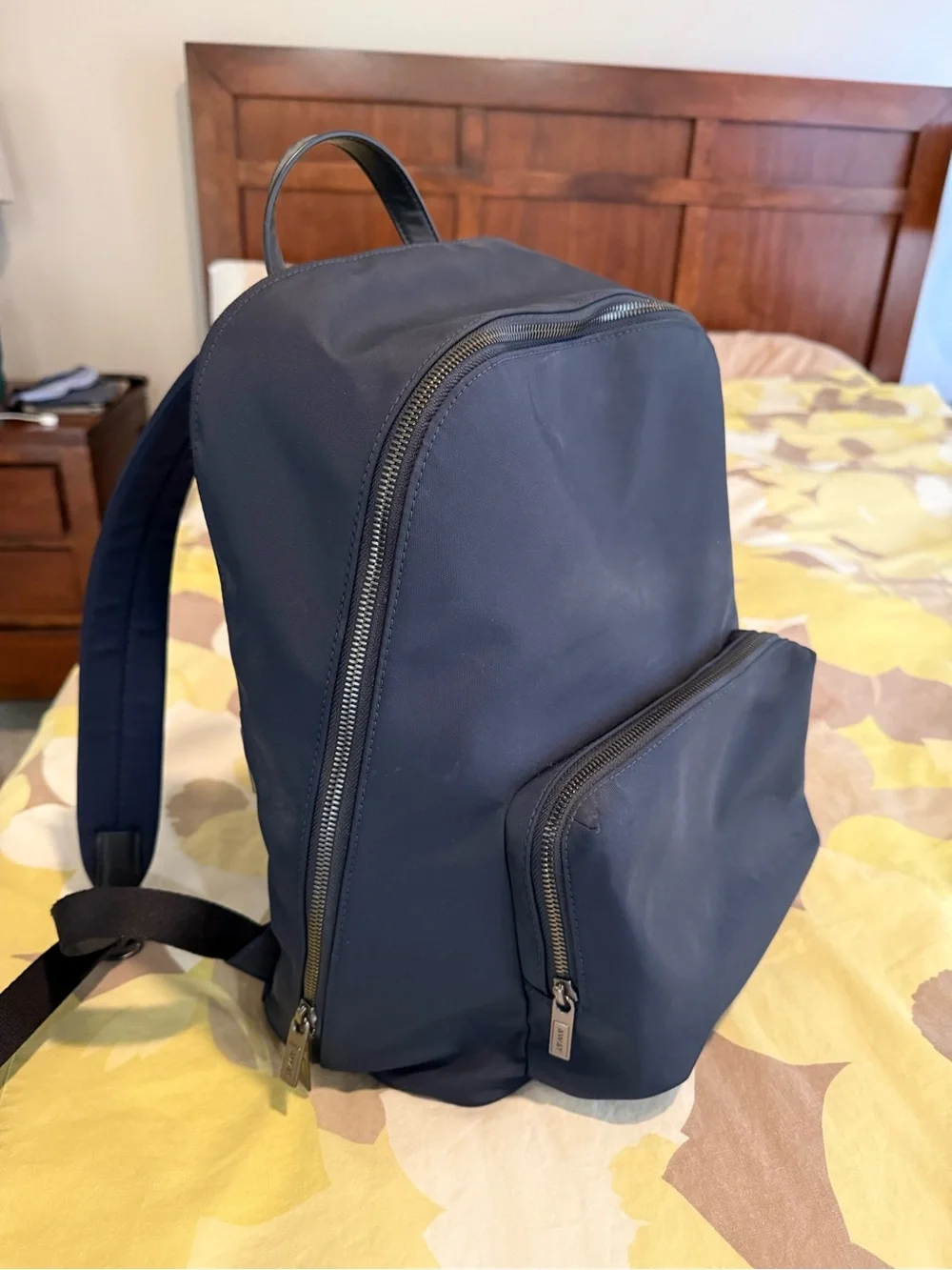 Away Navy Backpack with Front Zip Pocket